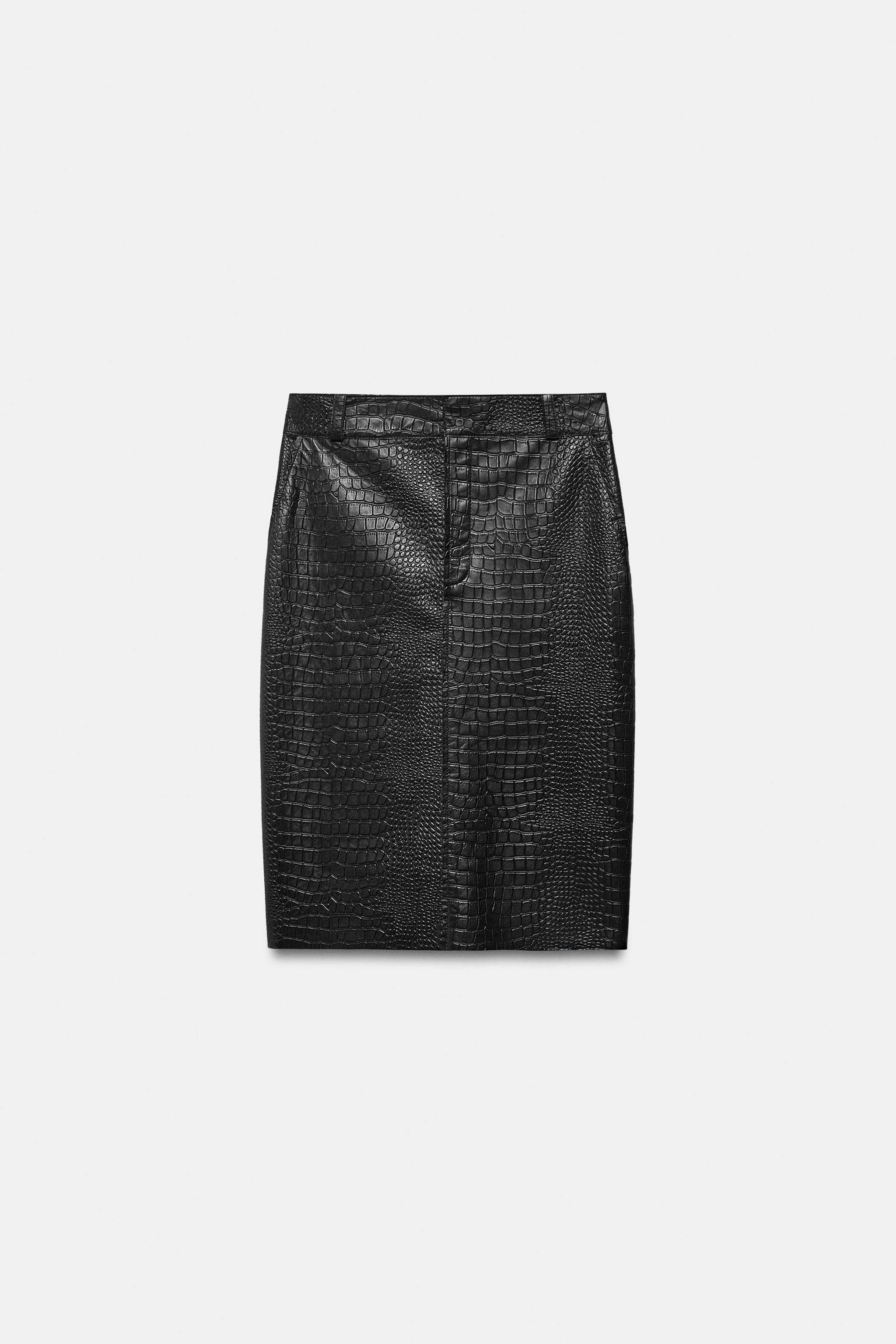 JUPE EN CUIR FAÇON CROCO ZW COLLECTION ÉDITION LIMITÉE